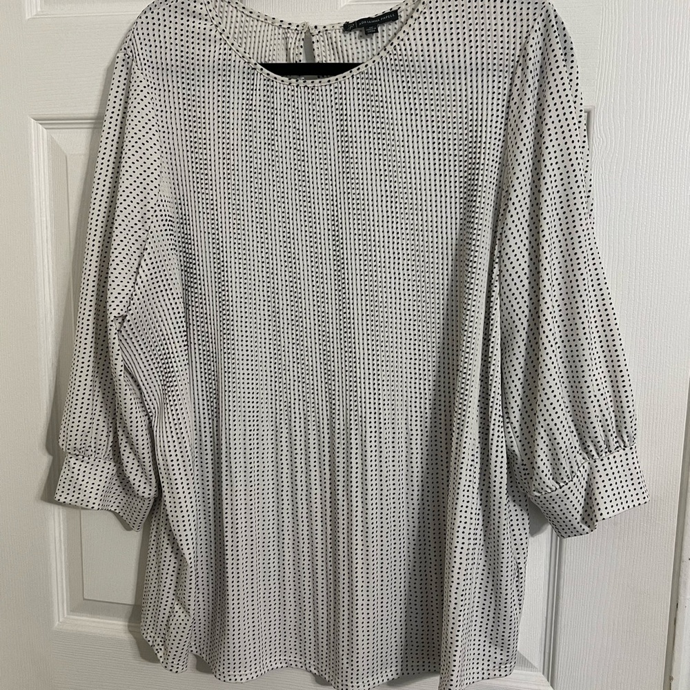 Adrianna Papell Black and White Polka Dot Top